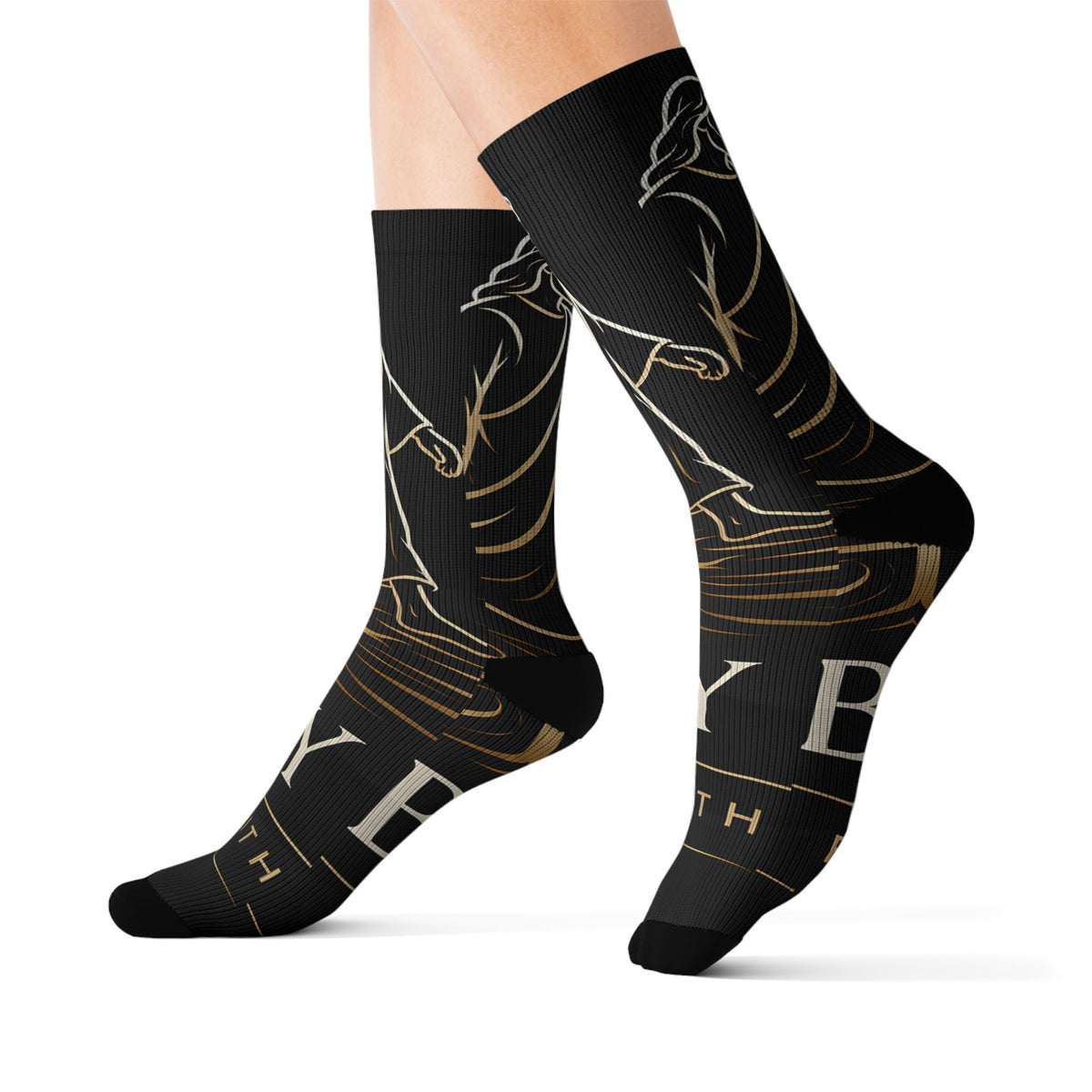 Faithful Jesus Sublimation Crew Socks — "Jesus Christ" Christian Scripture Socks