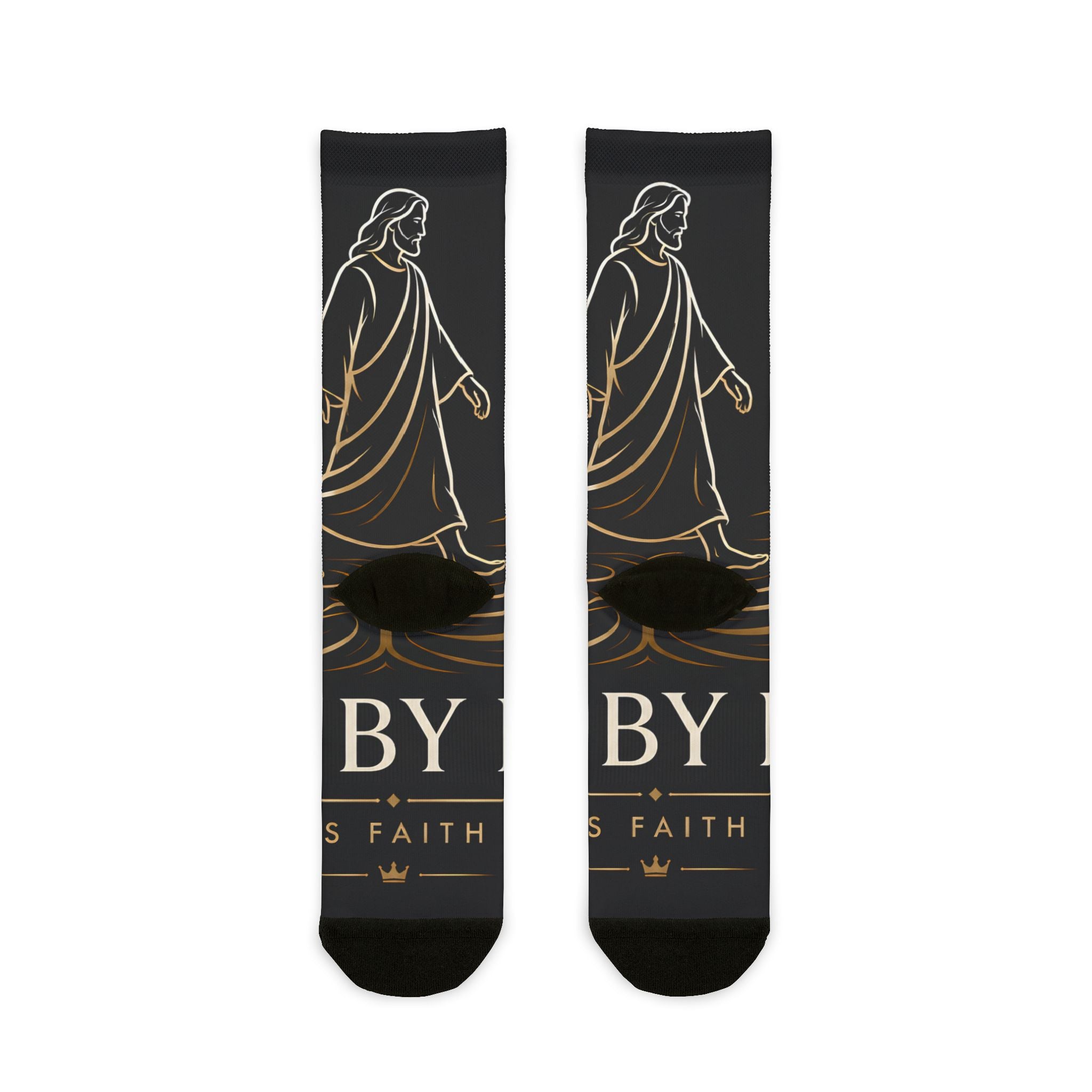 Jesus Christ Walk By Faith Crew Socks — Christian Sublimation Socks