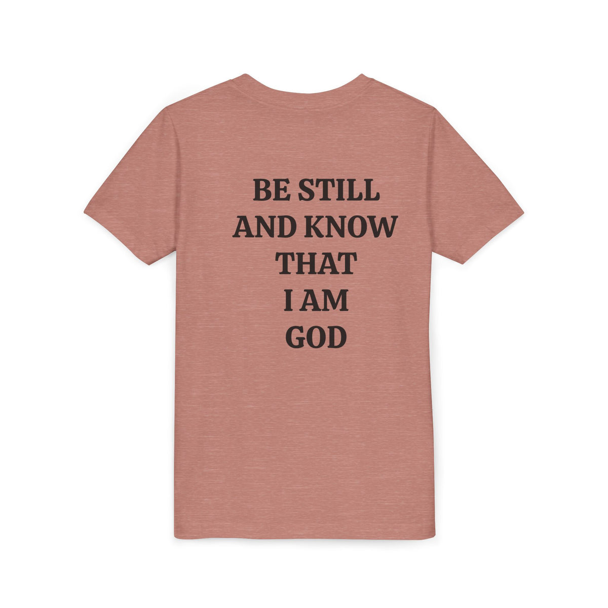 Youth Tee — Retro Jesus Portrait with 'Be Still and Know That I Am God' Inspirational Graphic