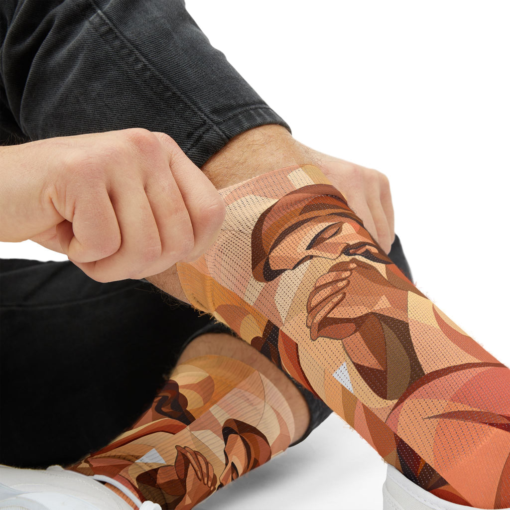 Praying Jesus Sublimation Socks — Christian Faith Crew Socks