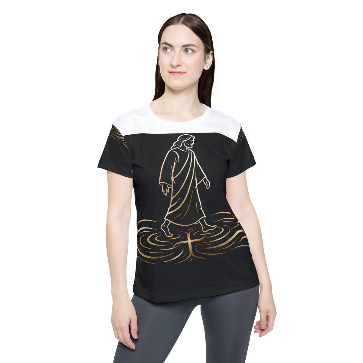 Faith Walk Women's Sports Jersey — "WALK BY FAITH" Jesus Christ Graphic