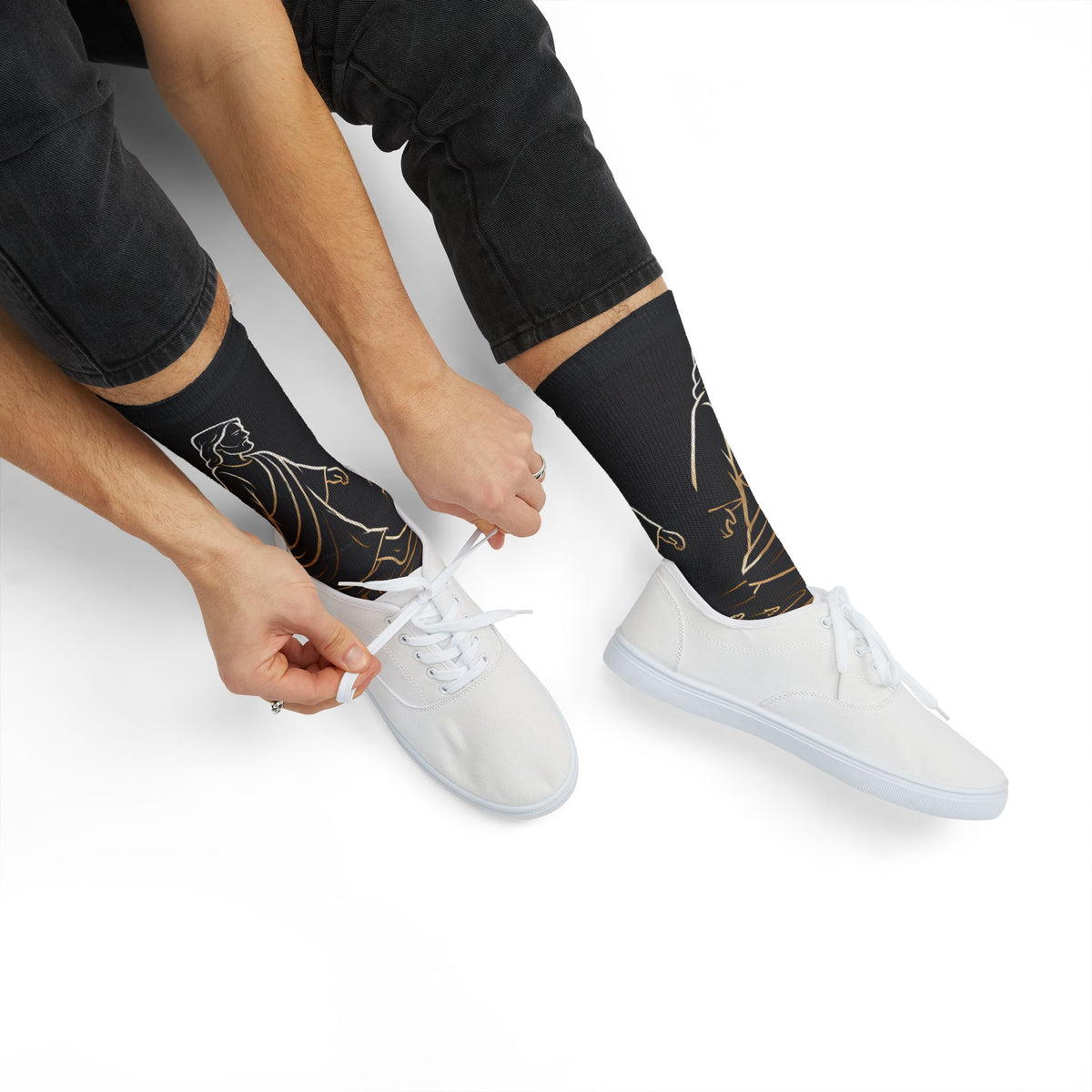 Faithful Jesus Sublimation Crew Socks — "Jesus Christ" Christian Scripture Socks