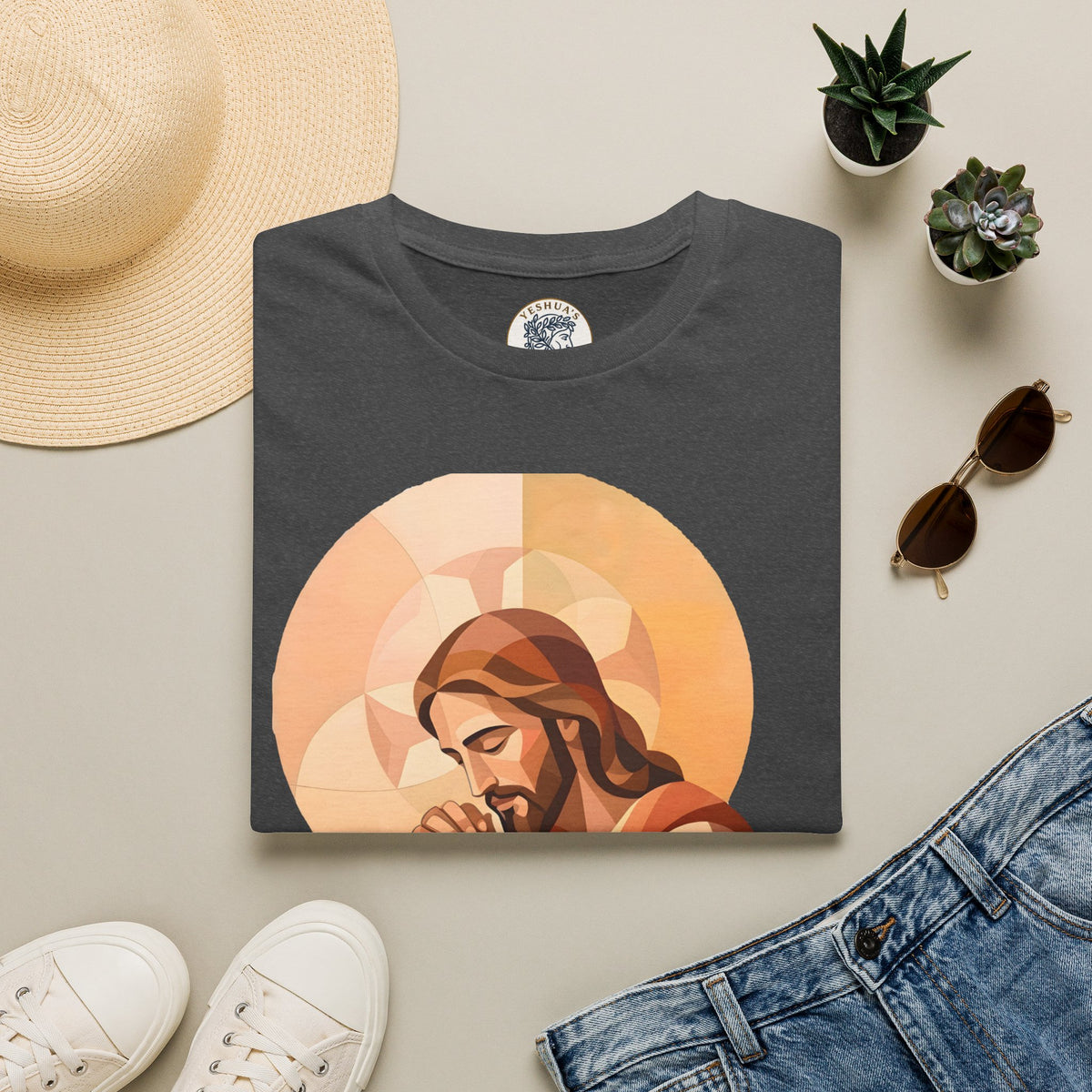 Praying Jesus T‑Shirt — Christian Faith Graphic Tee