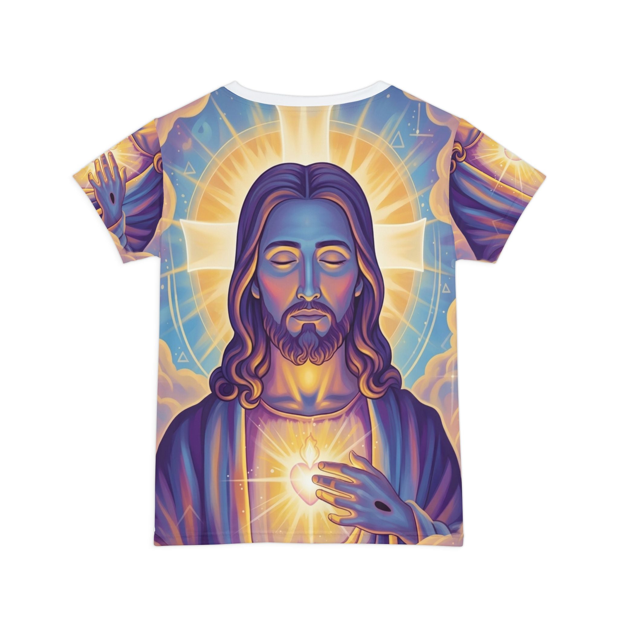 Sacred Heart Jesus Christ Women's Tee — All‑Over Print Spiritual Shirt