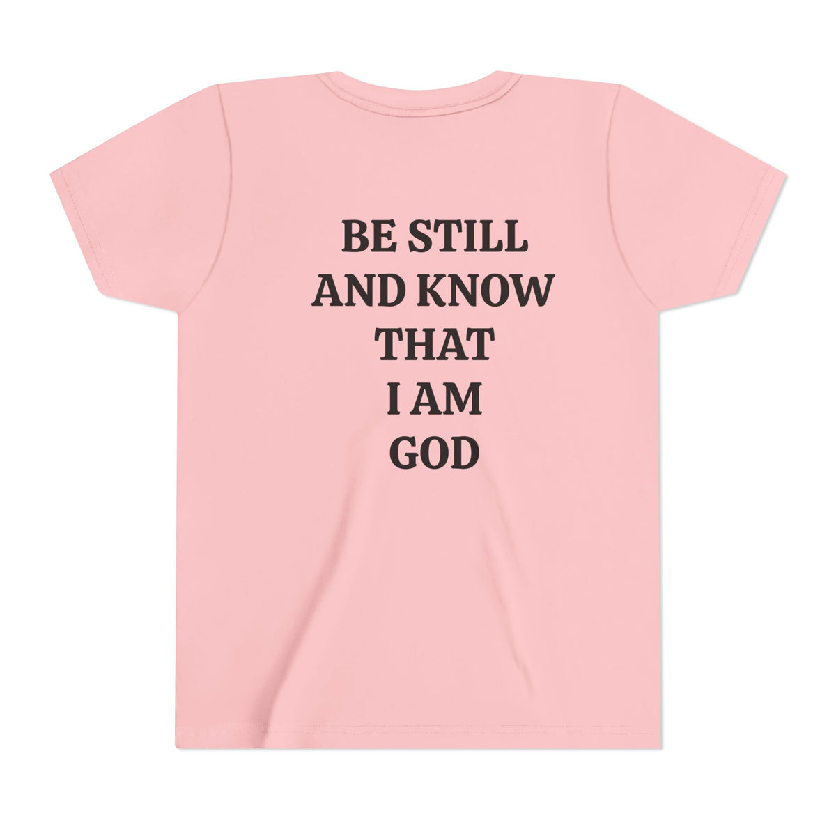 Youth Tee — Retro Jesus Portrait with 'Be Still and Know That I Am God' Inspirational Graphic