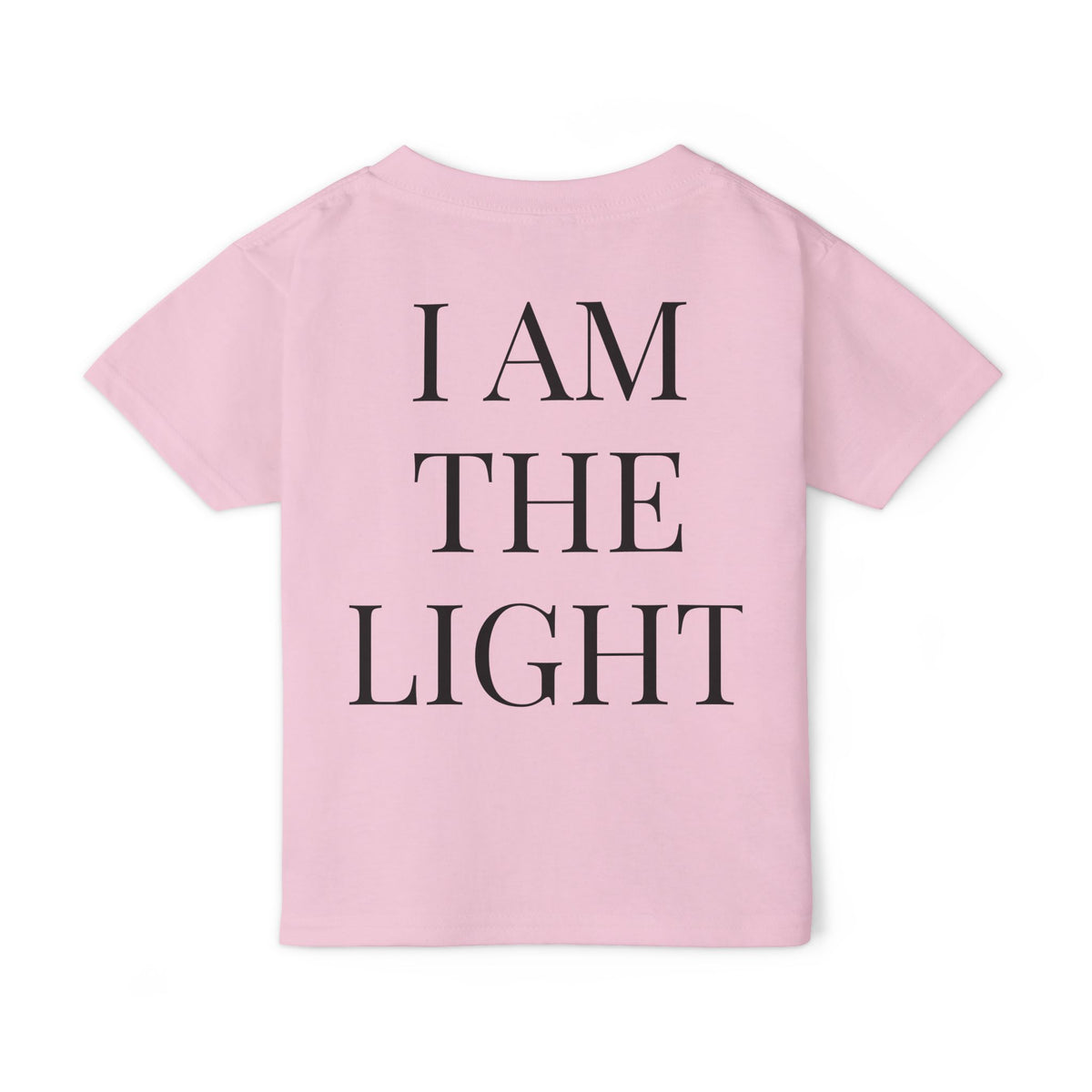 Toddler T-Shirt — Cute Jesus Cartoon Front + "I Am The Light" Back Christian Tee for Kids