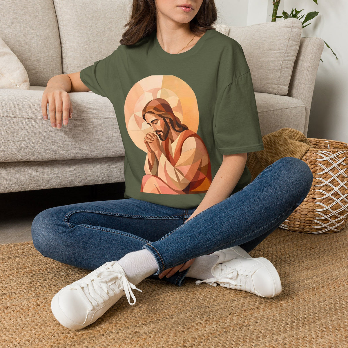 Praying Jesus T‑Shirt — Christian Faith Graphic Tee