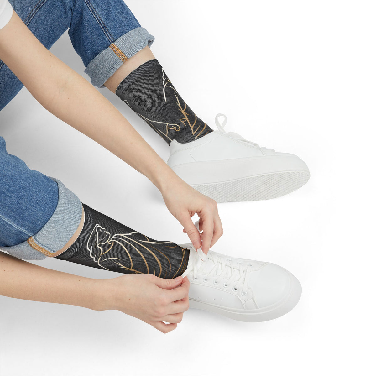 Jesus Christ Walk By Faith Crew Socks — Christian Sublimation Socks