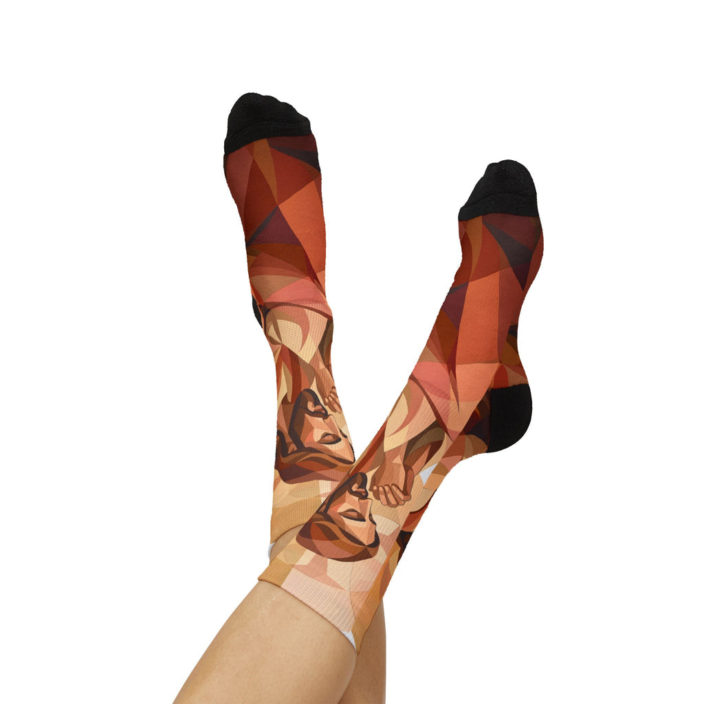 Praying Jesus Sublimation Socks — Christian Faith Crew Socks