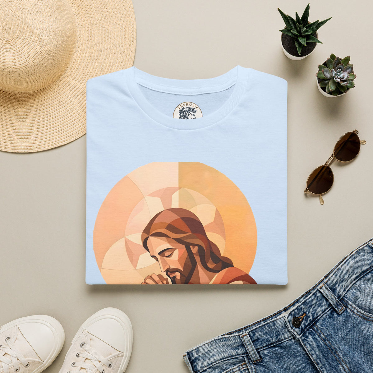 Praying Jesus T‑Shirt — Christian Faith Graphic Tee