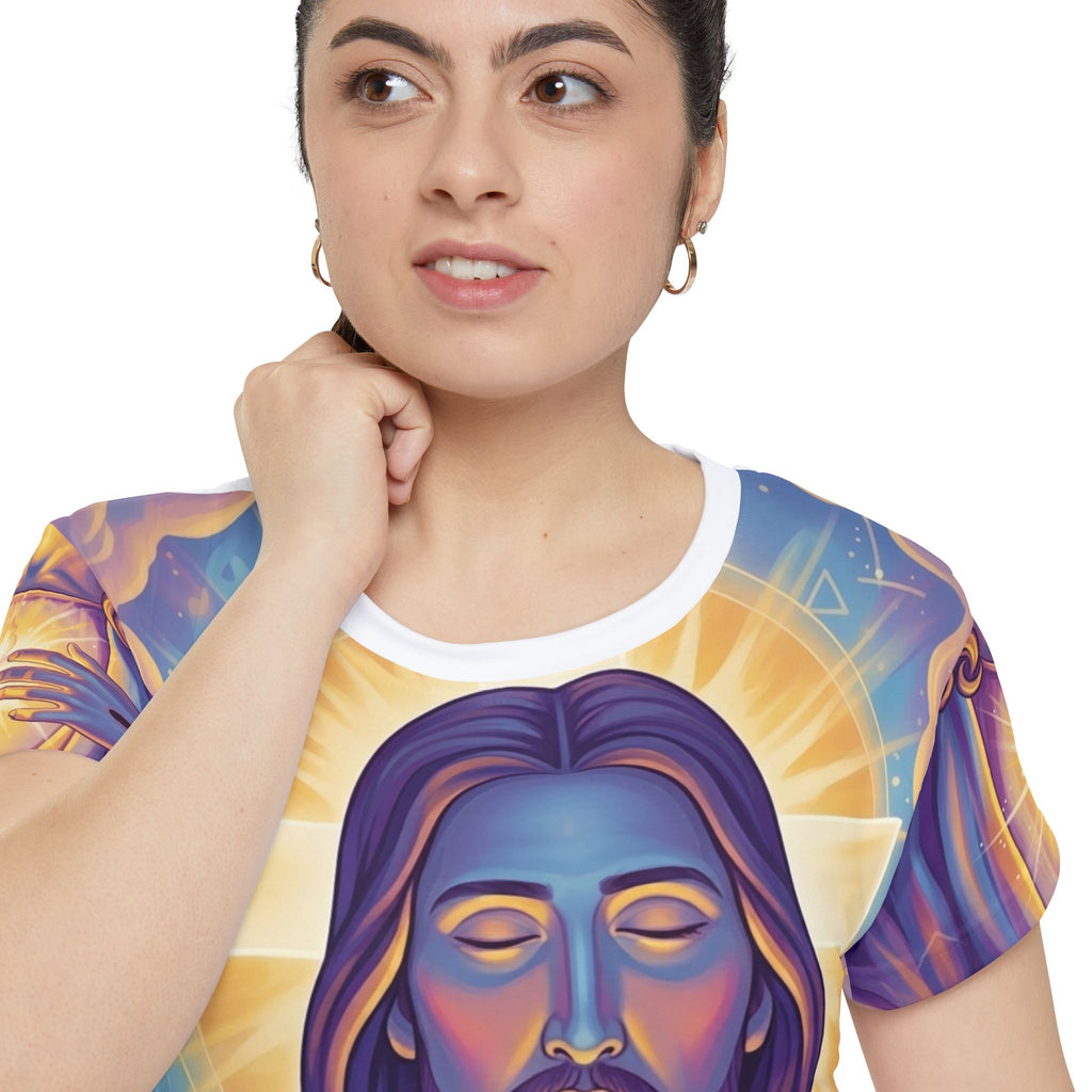 Sacred Heart Jesus Christ Women's Tee — All‑Over Print Spiritual Shirt