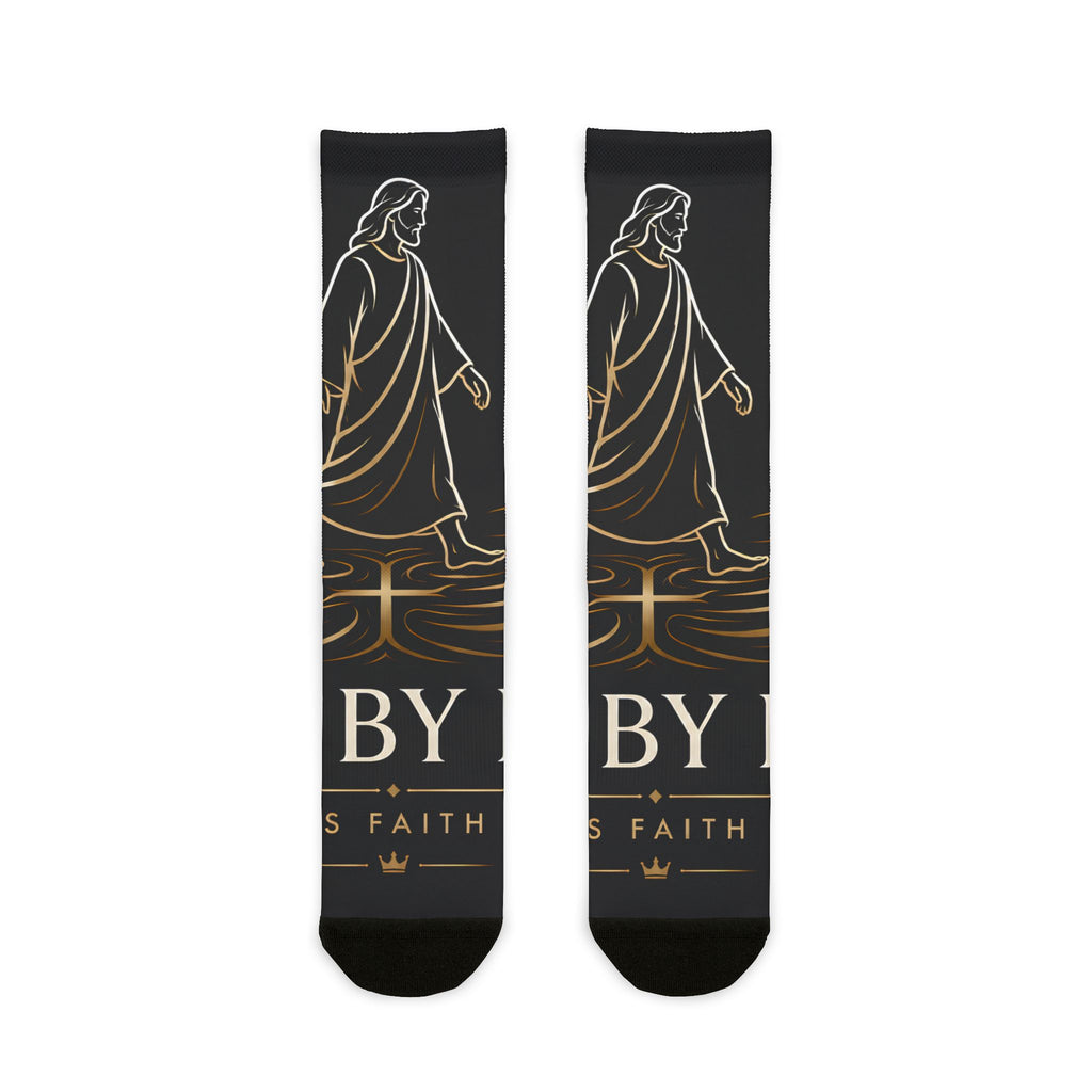 Jesus Christ Walk By Faith Crew Socks — Christian Sublimation Socks