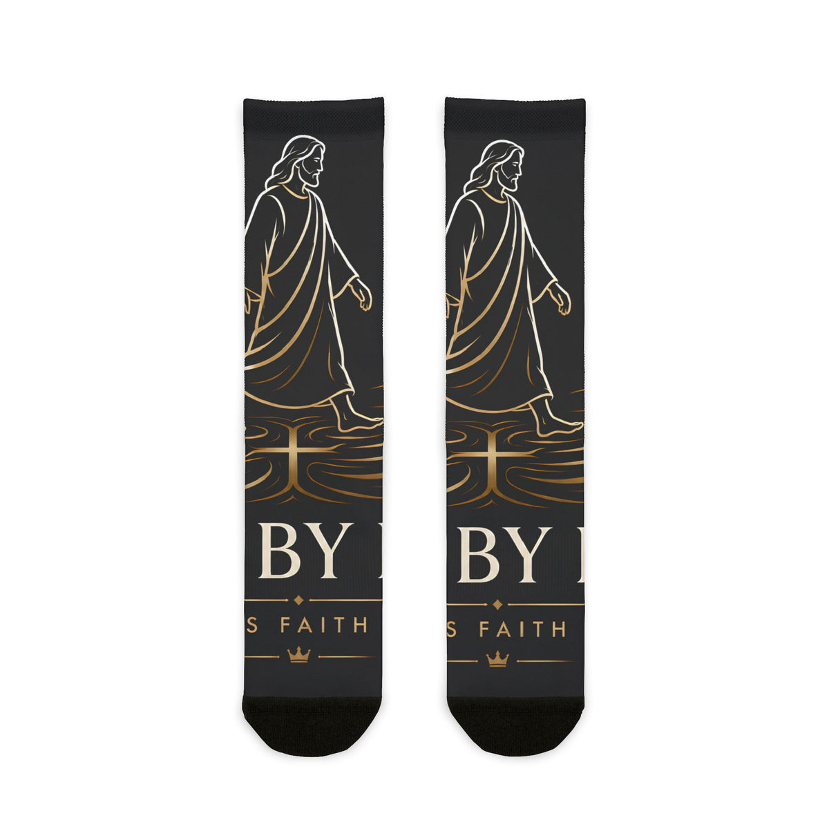 Jesus Christ Walk By Faith Crew Socks — Christian Sublimation Socks