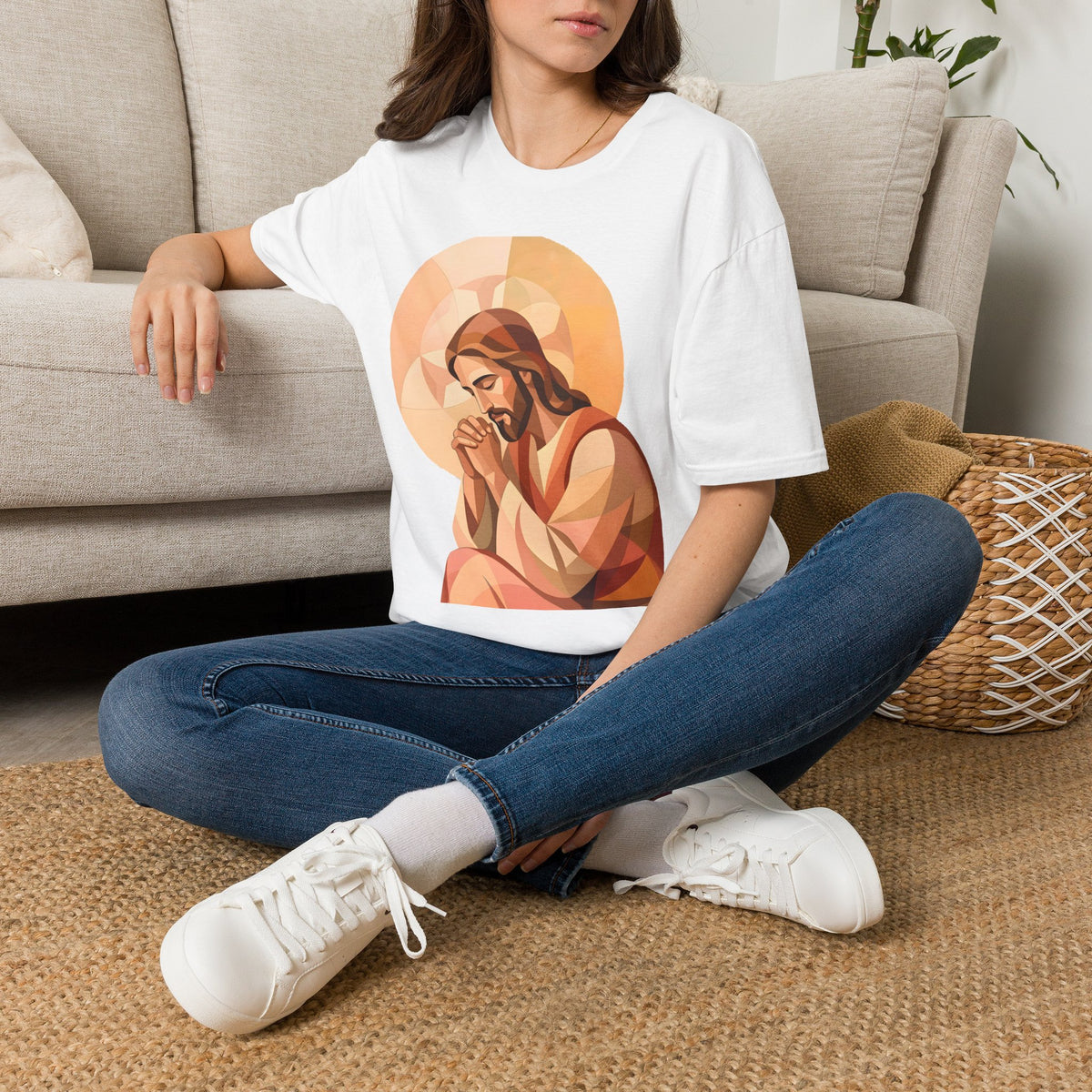 Praying Jesus T‑Shirt — Christian Faith Graphic Tee