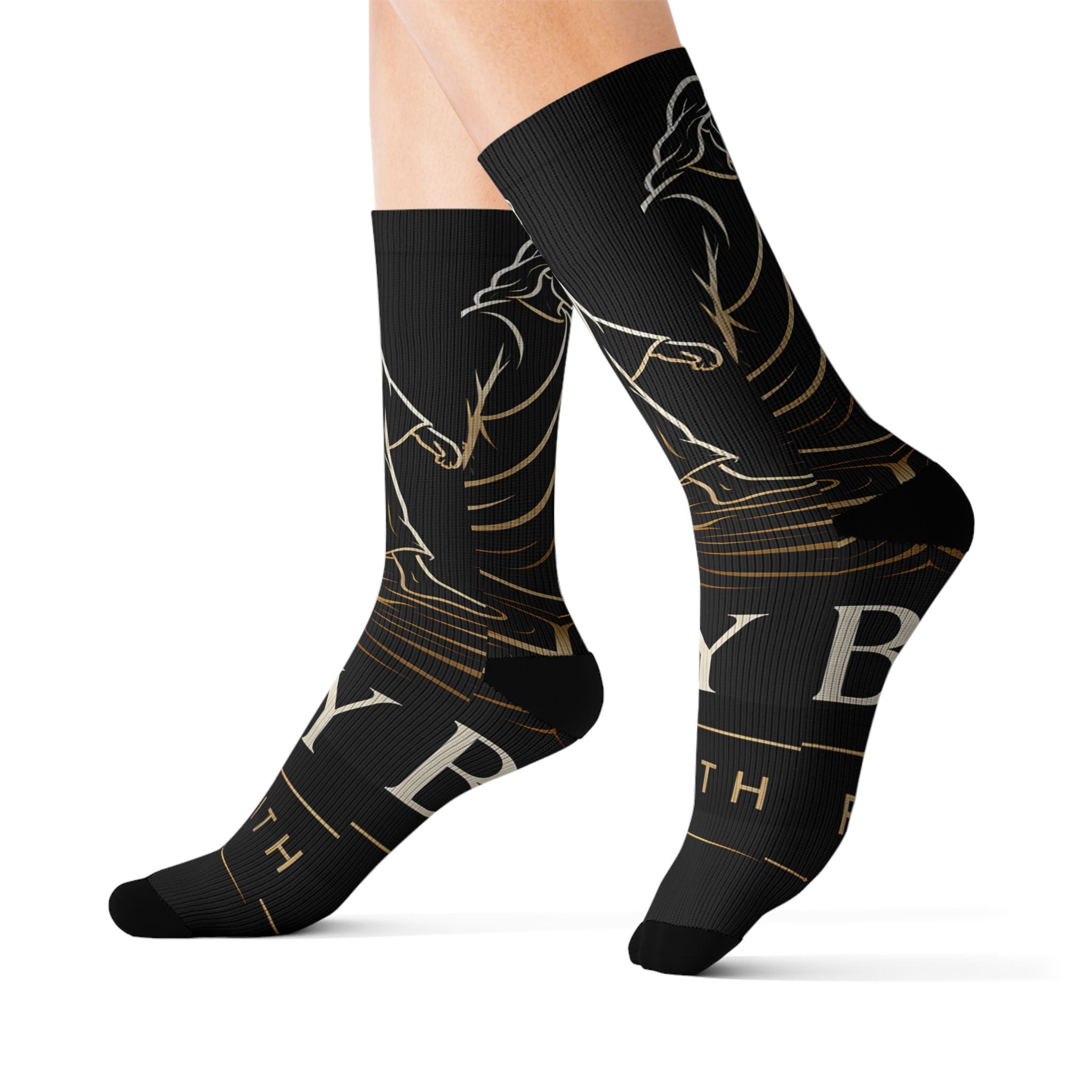 Faithful Jesus Sublimation Crew Socks — "Jesus Christ" Christian Scripture Socks