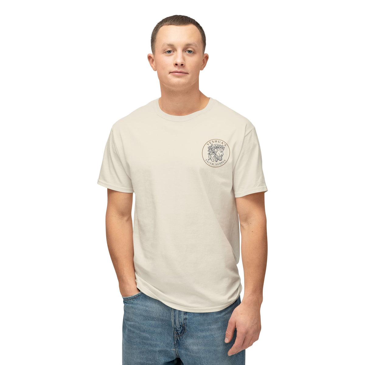 Yeshua’s Faith Supply T‑Shirt — Minimal Jesus Line Art Tee