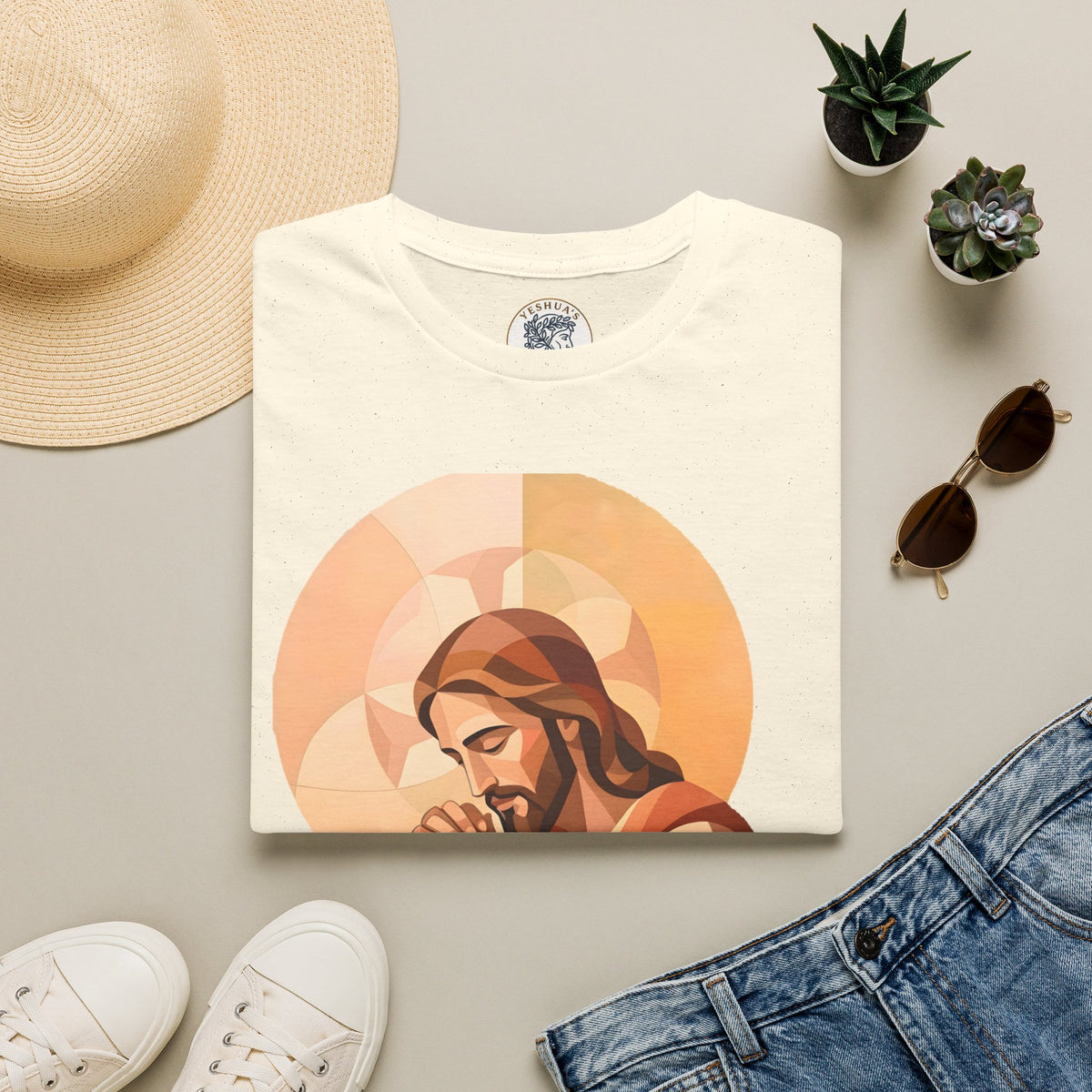 Praying Jesus T‑Shirt — Christian Faith Graphic Tee