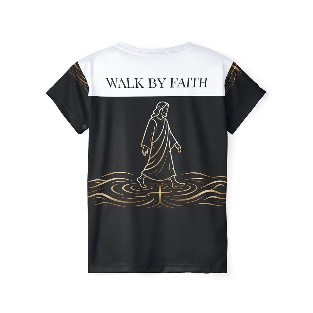 Faith Walk Women's Sports Jersey — "WALK BY FAITH" Jesus Christ Graphic