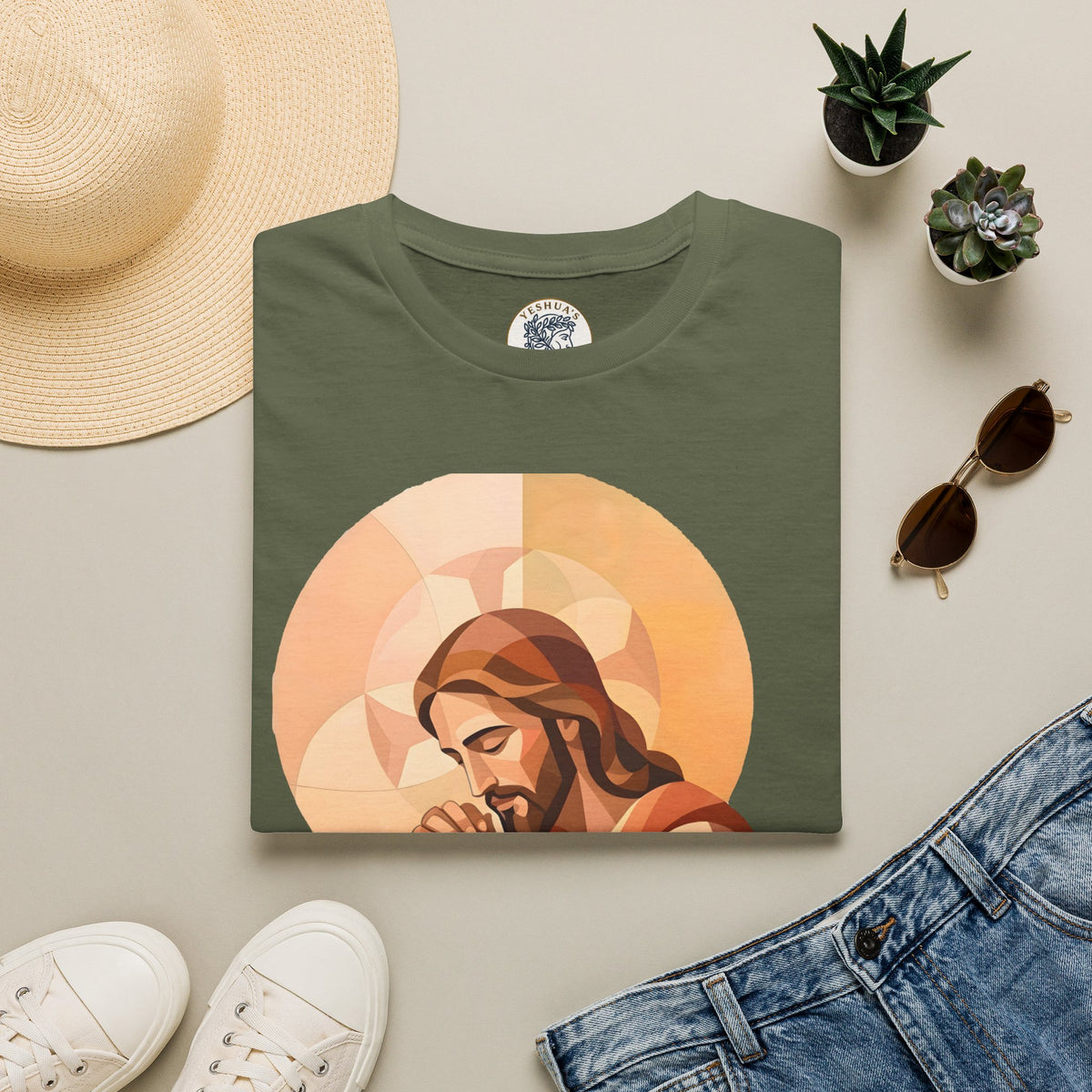 Praying Jesus T‑Shirt — Christian Faith Graphic Tee