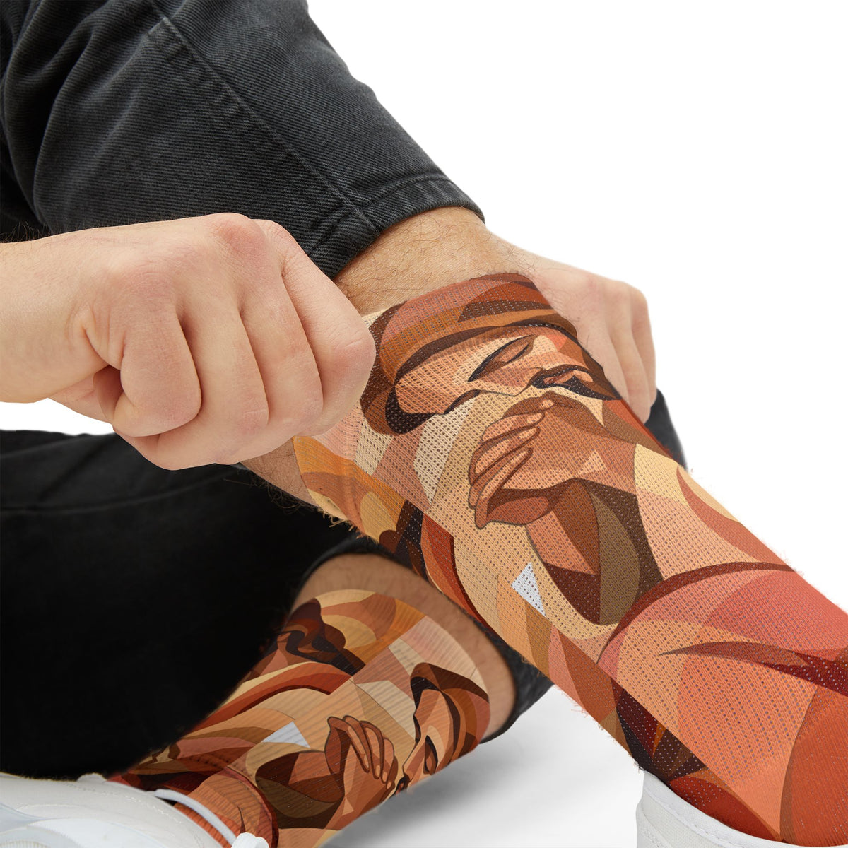 Praying Jesus Sublimation Socks — Christian Faith Crew Socks