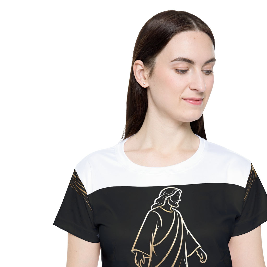 Faith Walk Women's Sports Jersey — "WALK BY FAITH" Jesus Christ Graphic