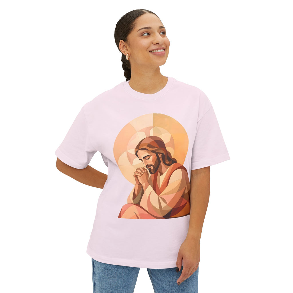 Jesus Praying Graphic Tee — Christian Faith Shirt