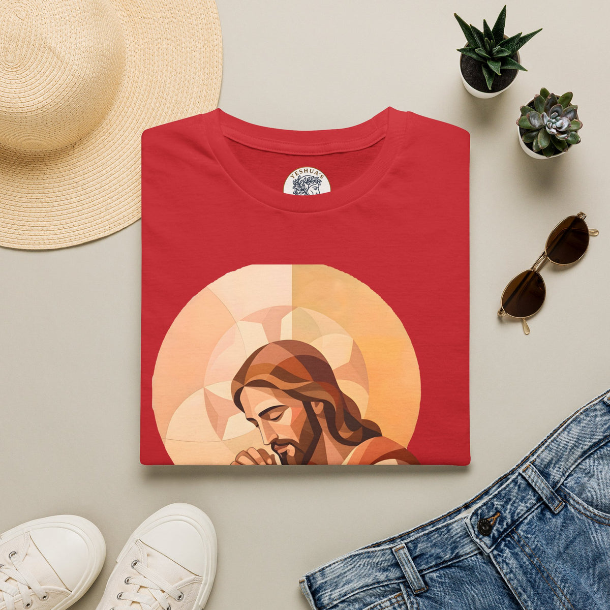 Praying Jesus T‑Shirt — Christian Faith Graphic Tee