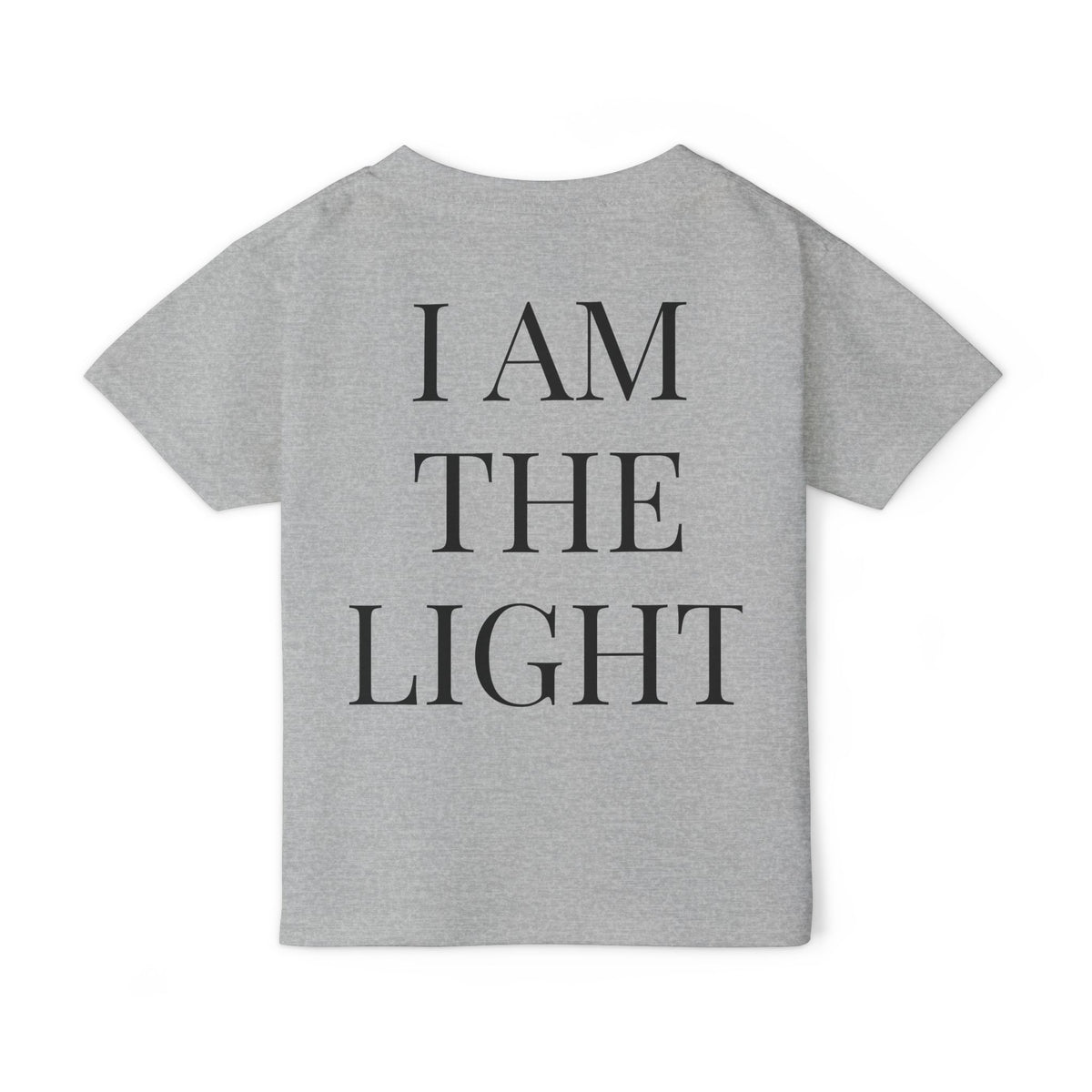 Toddler T-Shirt — Cute Jesus Cartoon Front + "I Am The Light" Back Christian Tee for Kids