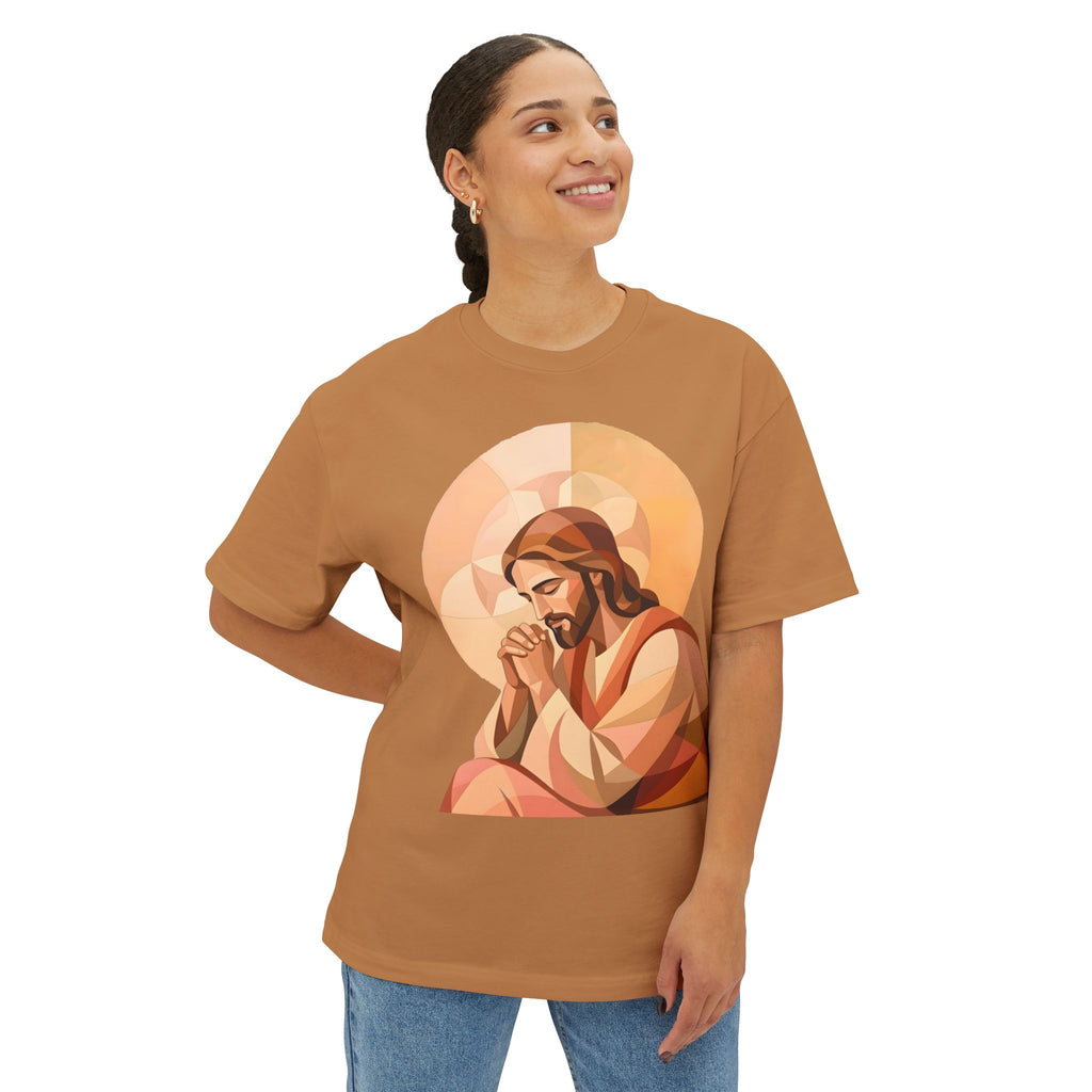 Jesus Praying Graphic Tee — Christian Faith Shirt