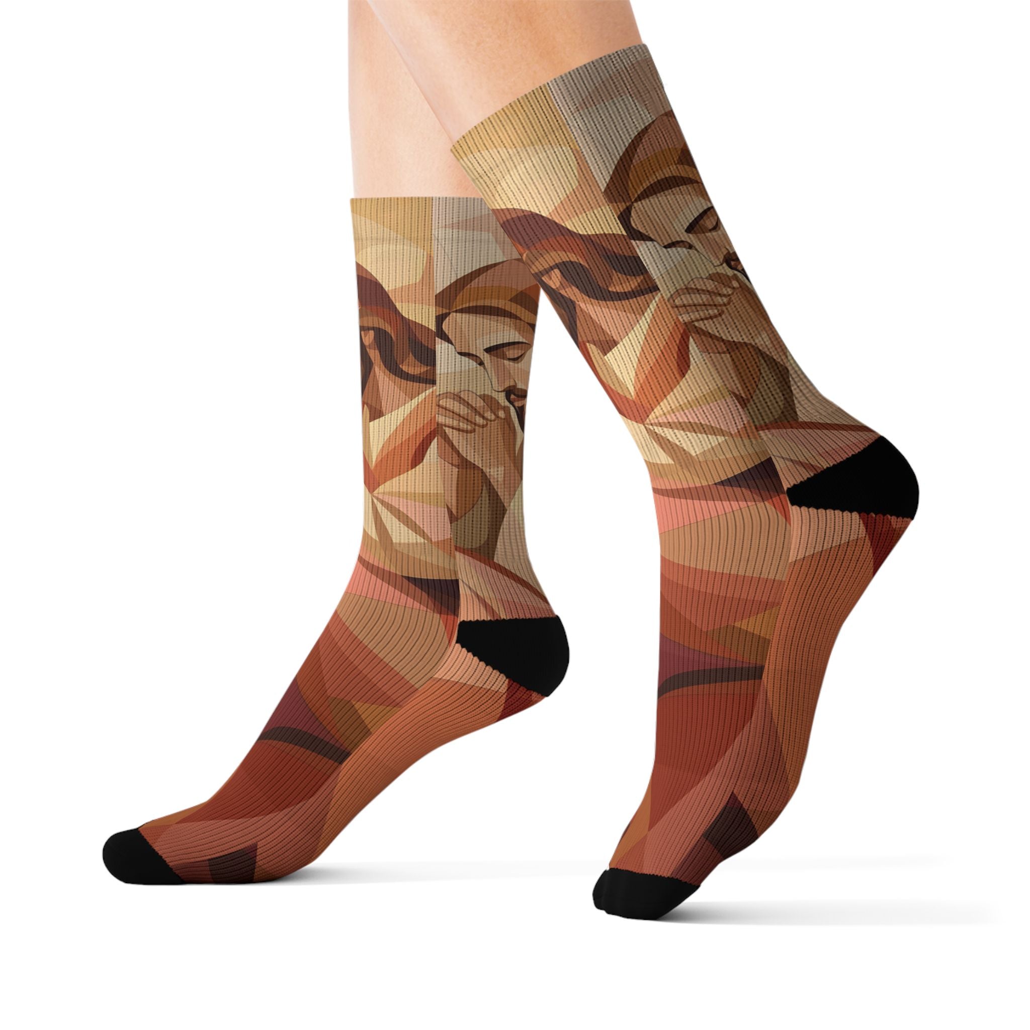 Praying Jesus Sublimation Socks — Christian Faith Crew Socks