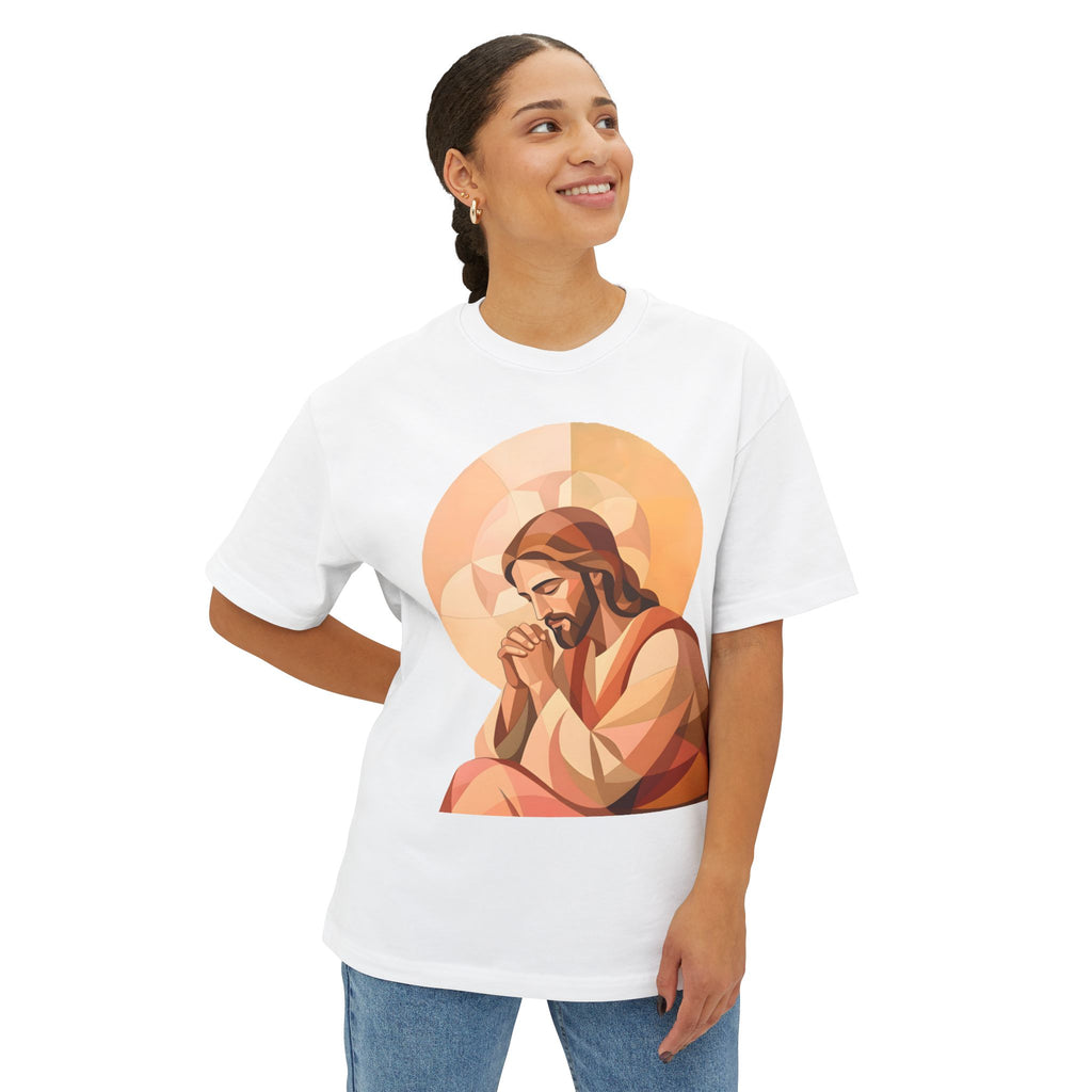Jesus Praying Graphic Tee — Christian Faith Shirt